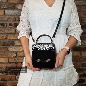 Kate Spade NY New York AUTHENTIC Daisy Black Cat Crossbody MEOW Christmas SHOP